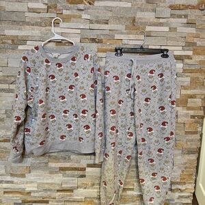 American Eagle Outfitters Kids Pajama Set - Red and Gray